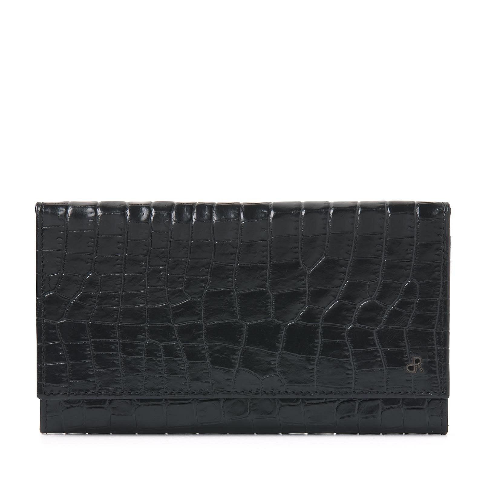 dR Amsterdam portemonnee leer Croco 25159 zwart
