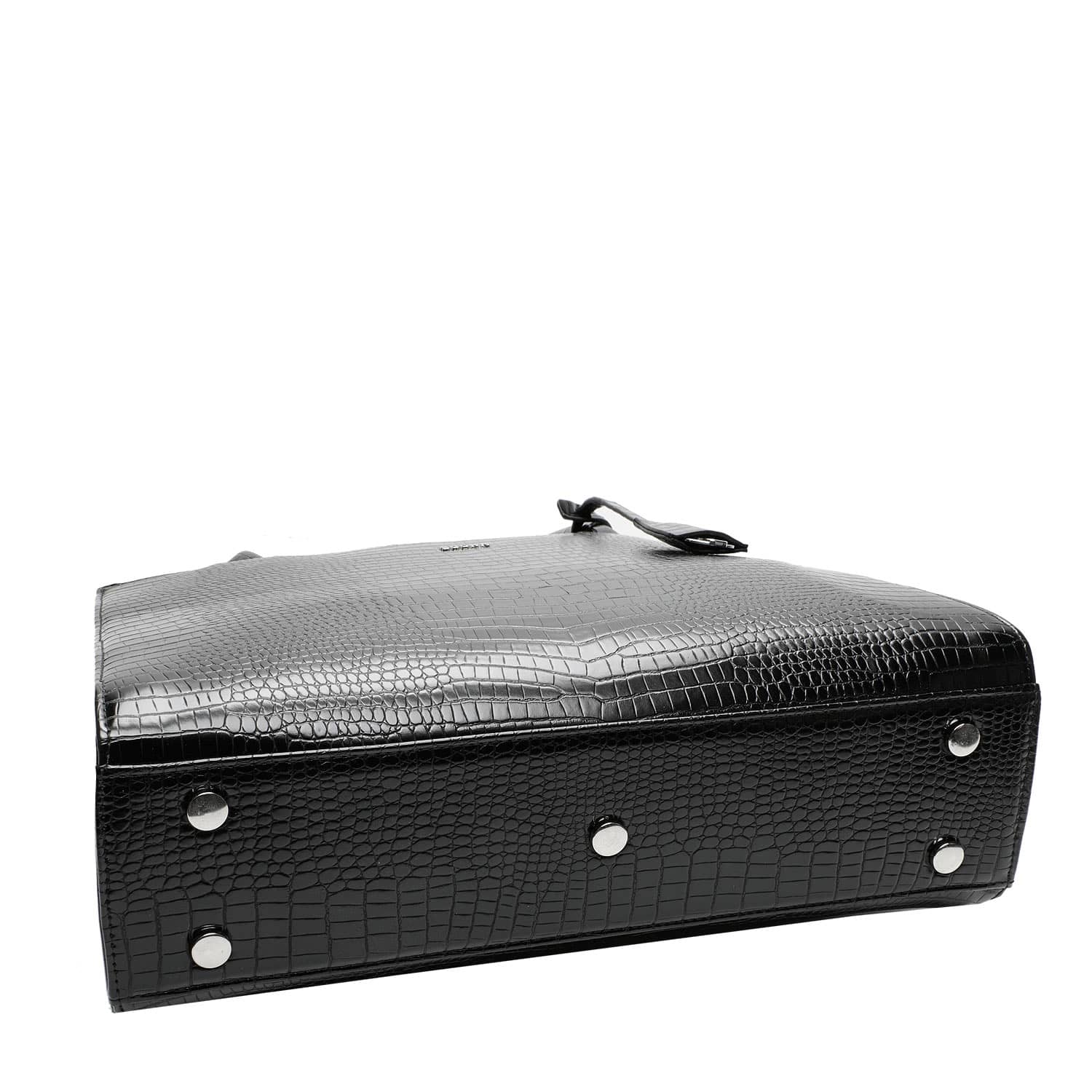 Socha laptoptas Midi Croco 14 zwart onderkant