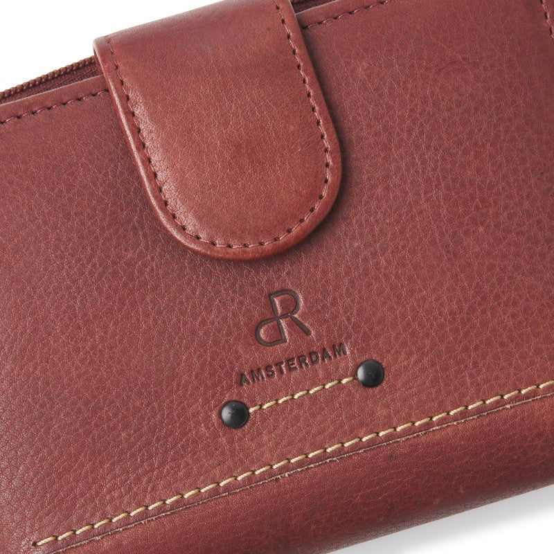 93123 dR Amsterdam dames portemonnee leren bruin logo