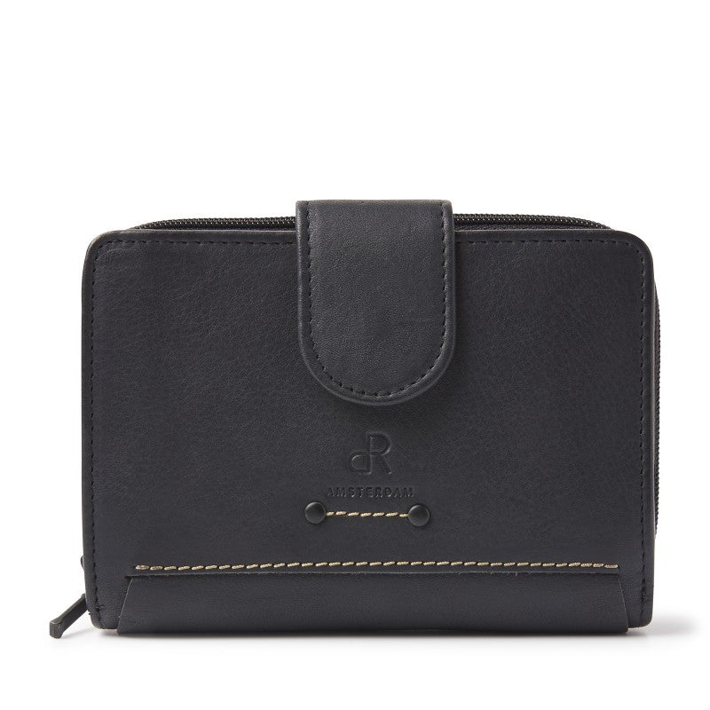 93123 dR Amsterdam dames portemonnee leren zwart