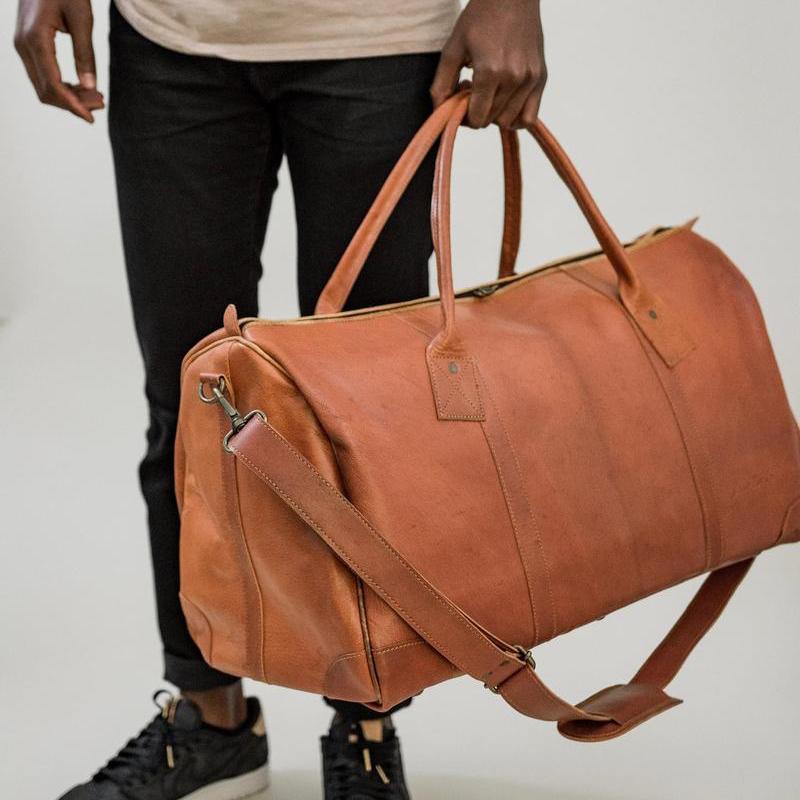 Johnny Fly Co. weekendtas Eco Leer heren bruin  model